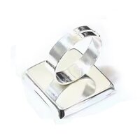 Verstelbare Ring Vierkant 20 mm - DIY Polymeerklei