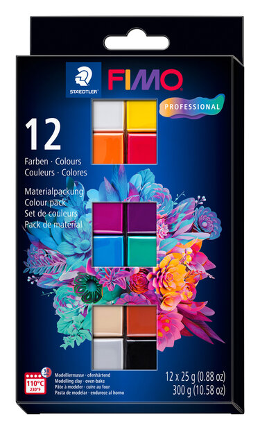 Fimo Professional set met 12 halve blokken Basic
