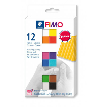 FIMO soft material pack with 12 half blocks Basic